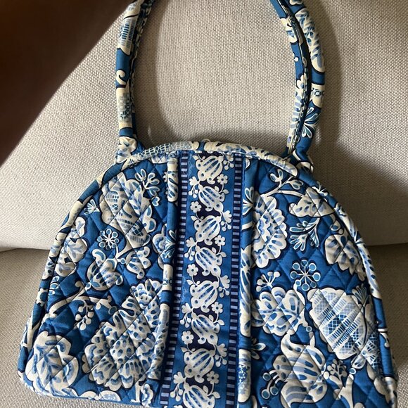 Vera Bradley Eloise Purse Blue Lagoon with Kiss Lock Closure and Shoulder Strap - Picture 4 of 16